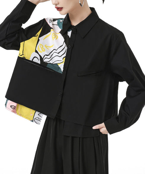 Art Print Panel Shirt&Wide Tuck Pants Series